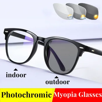 Novi dizajn, photochromic naočale za kratkovidnost, berba ovalne naočale, bloker plava svjetla mijenja boju, naočale za ulice, naočale za kratkovidnost