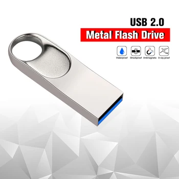 Novi srebrni metalni 64 GB flash drive 128 GB računalni trezor 32 GB prijenosni kartica U disk Posao