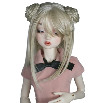 Novi Stil 1/3 BJD Perika Pletenice Kolač Sa Šiške Toplinski Sintetičkih Vlakana Kose Za SD Dollfie Dream Doll Perika Pribor 8-9