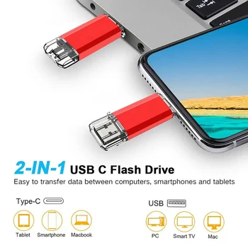 NOVI Tip-C 2 u 1 OTG 64 GB, 128 GB flash drive Speed USB Flash drive OTG Flash drive, 128 GB i 64 GB 2 u 1 Tip C OTG USB Flash drive