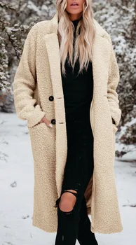 Novost zime 2023, donje haljine na jedan preklopni, svakodnevno vune kaput i jaknu, monotono ženska odjeća, korejski parka, утолщенное vune kaput