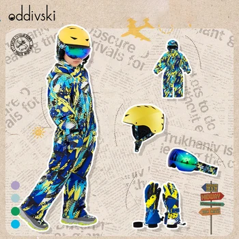 ODDIVSKI Kids, kombinezon za djevojčice i dječake, zimski kombinezon, skijaška odijela, kombinezoni za snowboard, ulica zimske vodootporne jakne