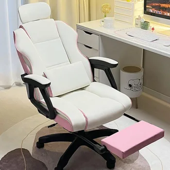 Okretni ergonomski uredski stolac sa sklopivim naslonom Moderan slatka šminka Udoban stolac za čitanje Igre namještaj Sillas De Escritorio Rim