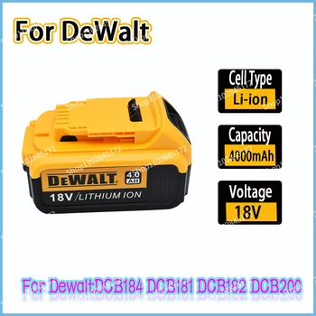 Original li-ion baterija za električne alate Dewalt 18V 4.0 Ah, Kompatibilan s dewalt DCB200 DCB205 DCB201 DCB203