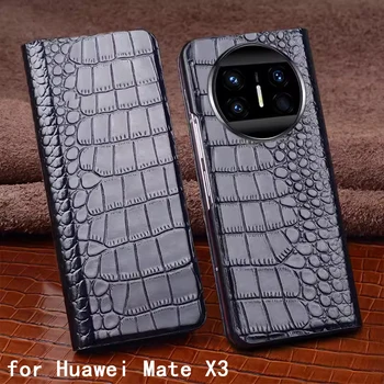 Original Torbica od Prave Kože Carcasa za Huawei Mate X3 Business Case Flip Phone Funda za Huawei Mate X3 Coque Magnetska Torbica za Sjedalo