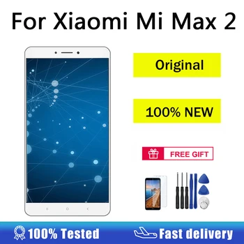 Originalni LCD zaslon AUMOOK AAA za Xiaomi Mi Max 2, LCD zaslon, zaslon osjetljiv na dodir digitalizator, montaža, zamjena za Mi MAX2, LCD zaslon s okvirom