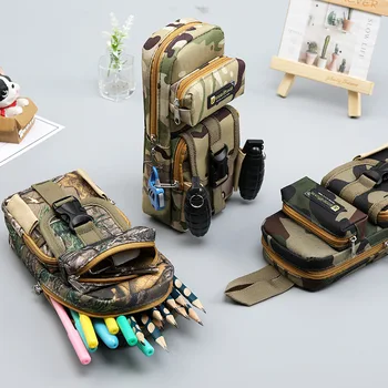 Pakiranje u stilu милитари, army kamuflaža, velika prostrana torba za olovke, držač za torbe, blagajna, organizator za uredski materijal za učenika, školski pribor
