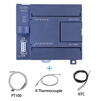 PLC SEEKU sa senzorom temperature FX3U-14MT 14MR 14MRT 6AD 2DA Modbus RTU RTC 2-KANALNI 60K računajući 485 s термопарой PT100 K
