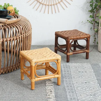 Pletena stolicu od ratana ručni rad, retro-пасторальное jednostavan mobilni sjedalo, marširati stolica, garnitura za domaće kuhinje s s