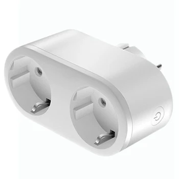 Prekidač s dvostrukim utičnicom Smart Dual Socket EU Adapter Tuya Smart Life Praćenje utičnice za napajanje EU nožica