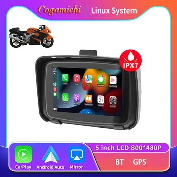 Prijenosni 5-inčni мотоциклетная GPS navigacija Bežična Apple Carplay Android Auto IPX7 Vodootporan motor BT zaslon osjetljiv na dodir
