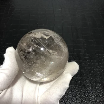 prodaje se lopta od prirodnih transparentnog kvarca 7 cm, smeđe kristalne sfere, dimi kvarc loptu