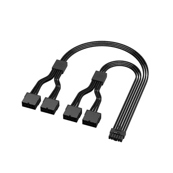 Produžni kabel, PCIE 5.0 12VHPWR Kabel za napajanje 16Pin (12 + 4) Priključak na удлинительному kabel 4X8Pin za RTX 3090Ti i 4000