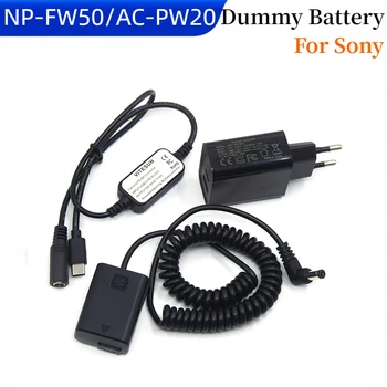 Punjač PD 18 W + USB Kabel-C za muškarce i žene + Lažni Baterija NP FW50 Sony A3500 A6000 A6300 A6500 A7000 A7II A7RII A7 A7SII ZV-E10