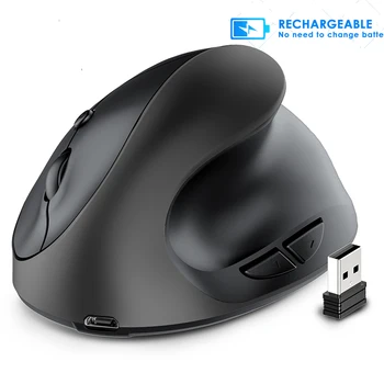 Punjiva bežični miš za računalo, laptop, PC gaming miš, ergonomski miš s ugrađenim klikom miša za dom i ured