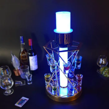 Punjiva stalak za čaše od nehrđajućeg čelika s pozadinskim osvjetljenjem 12/24/60, držač čaša, stalak za vinske čaše, led pladanj za posluživanje VIP pića