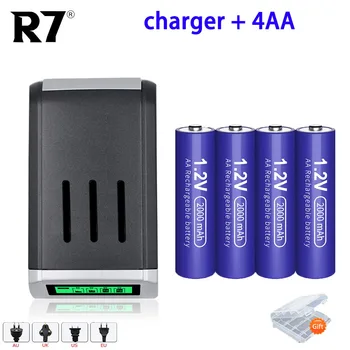 R7 NIMH AA baterija baterija baterija baterija baterija 2000 mah 1,2 AA aa baterije + Pametna Brzi punjač sa LCD zaslonom za 1,2 NIMH AA i AAA baterije