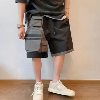Radne kratke hlače u japanskom retro stilu, gospodo ljetnim tanke ulične capri, omladinski hlače slobodnog rezanja i univerzalne svakodnevne hlače za ulice