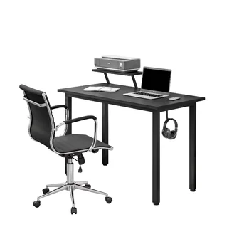 Računalni stol s postoljem za monitor, policom i držač pribor, crna namještaj