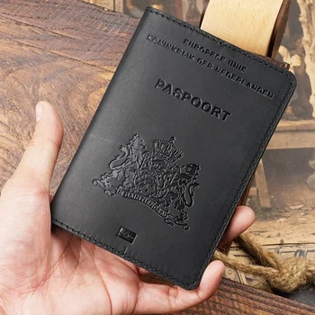 Retro dizajn, zaštita za putovnice od prave kože, cover za karticu, držač za putovnice u Nizozemskoj