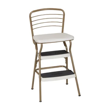 Retro-stolica BOUSSAC + čelik stolica-ljestve s откидывающимся sjedala, zlatno-krem