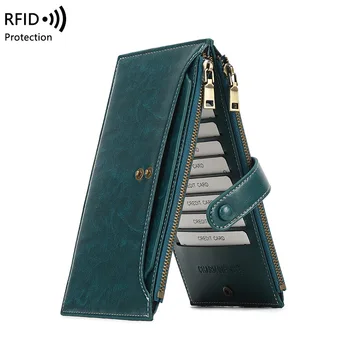 RFID-антимагнитный novčanik, ženski dupli sloj torba za mobilni telefon na munje, putno novčanik, dugi novčanik velikog kapaciteta, luksuzni novčanik