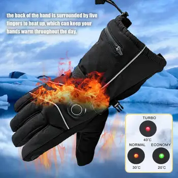 Rukavice sa grijanjem, električni rukavice za muškarce i žene, zaslon osjetljiv na dodir s kontroliranom temperaturom grijanja, vodootporan tople rukavice za vanjsku