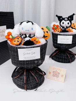 Sanrio Slatka Lutka Od Samta Buket My Melody Kuromi Cinnamoroll Kawai Soft Pliš Igračke Halloween Rođendanski Poklon Za Djevojke