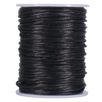 Satiny kabel od poliestera гремучим repom, 295 metara, 2 mm, crna бисерная nit za narukvice makrame, izrada nakita, umjetnost i obrt