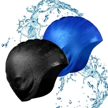 Silikonska kapa za plivanje sa zaštitom za uši za odrasle, Zaštita kose, Vodootporna, Zaštita za uši