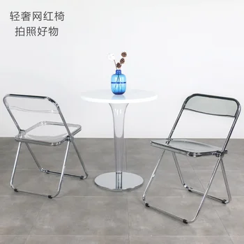 Skandinavski blagovaona stolice, bistra i sklopivi naslon, blagovaona stolice, stolica za šminkanje, akril crystal stolice, ležaljke salle manger