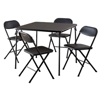Skup kartaških stolova od 5 predmeta, crni sklopivi stol, ulični stol, mali stol mesa