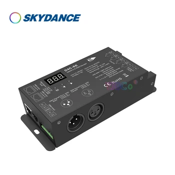 Skydance 4CH CV RDM & DMX 512 Dekoder D4-XE 250 ~ 1600 Hz Digitalni prikaz 12-36 NA 24 8A/CH za RGB RGBW jedan boje led traka