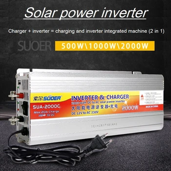Solar hybrid inverter 12 220 Inverter, Punjač naponski transformator Usb 500 W, 1000 W 2000 W pretvarač Adapter za dom