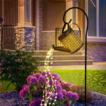 Solarna лейка, stropne lampe s vodopadom, vodootporan vrt dekor na otvorenom, trijem, travnjak, krajolik dvorištu, solarna led žarulja
