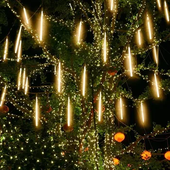 Solarni led svjetla, kiše meteora, padaju kapi kiše, gudački lampa, vodootporan za božićni domjenak, blagdanski ukras u fantastičnom vrtu