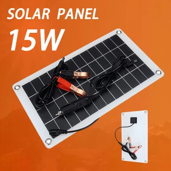 Solarni panel 15W12V5V Prijenosni vanjski Usb punjenje mobilnog telefona Pješačenje Putovanja solarna ploča za punjenje Kamp akumulatora Solarna baterija