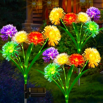 Solarni vrtne svjetiljke vanjska led svjetla s cvijećem maslačak, dekor, vodootporna traka za dvorište, travnjak, vrt, kolja, svjetiljke
