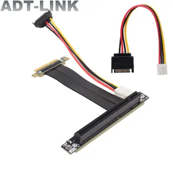 Standardni kabel PCIe 3,0x16-x4 Riser S Ravnim Nosačem / Vertikalni Produžni kabel za Майнинга BTC Produžni kabel GTX Grafičke kartice S 4PIN SATA