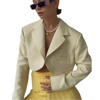 Svakodnevne elegantne ženske jakne, blazers s lapels, top s jedne kopče, ženske modne odijela-blazers, ženska odjeća, ženska jakna-blazer