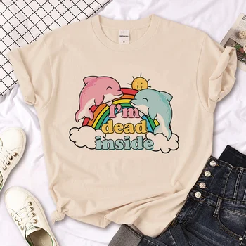 T-shirt Dead Inside, ženske ljetne majice, dizajnerske odjeće za djevojčice