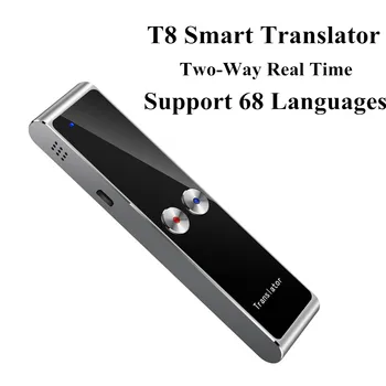 T8 prijenosni mini bežične pametan prevoditelj 68 višejezično dvosmjerni prevoditelj u stvarnom vremenu za učenje, putovanja, poslovne sastanke