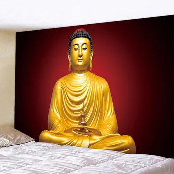 Tapiserija Indijski kip Buddhe Meditacija Spavaća soba Dnevni boravak Dekor dvorani Buddha Pozadina tkanine Home dekor Zid