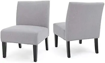 Tkanina stolica s naglaskom, siva, s geometrijskim uzorkom