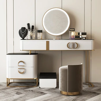 Toaletni stolovi, jednostavan luksuzni minimalistički moderan mramorni šminka za spavaće sobe, kvalitetna toaletni stol s pretincem za komoda