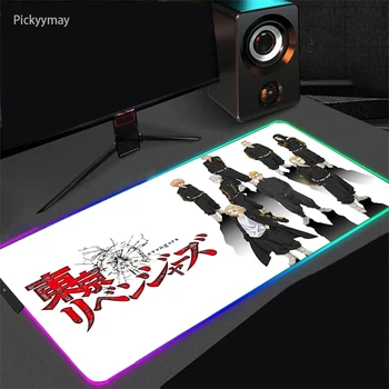 Tokyo Revengers podloga Za Miša RGB Igre Pribor Računalni Veliki podloga Za Miša Igrač Led Tepih S pozadinskim Osvjetljenjem Igre Društvene Tepisi 900x400