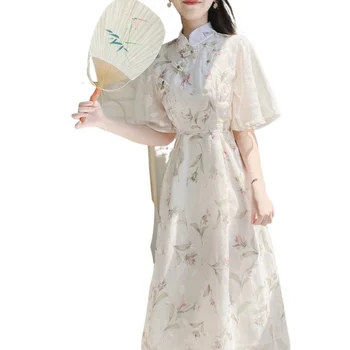 Tradicionalna Kineska haljina Cheongsam 2023 Promjene Haljina Ципао Chi-pao s Двубортным ovratnik Ženska Odjeća