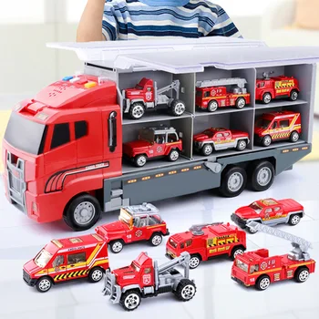 Transportni cast građevinski kamion, plišani skup u kamionu, idealan poklon za djecu koja vole teretni automobili, igračke