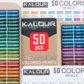 Trendi boje olovke, 50 kom./compl., umjetničkih slika metalik boja, svijetle boje olovka, crtanje skica, školski pribor za ručni rad