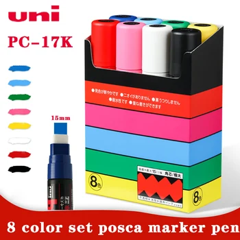 UNI POSCA Markeri PC-17K 8 Boja Skup POP-Plakat Oglašavanje na bazi vode/Grafiti Marker 15 mm Nid Simboli Roba Za ručni rad Boje